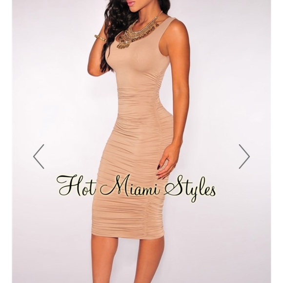 Hot Miami Styles Dresses & Skirts - HOT MIAMI STYLES nude dress